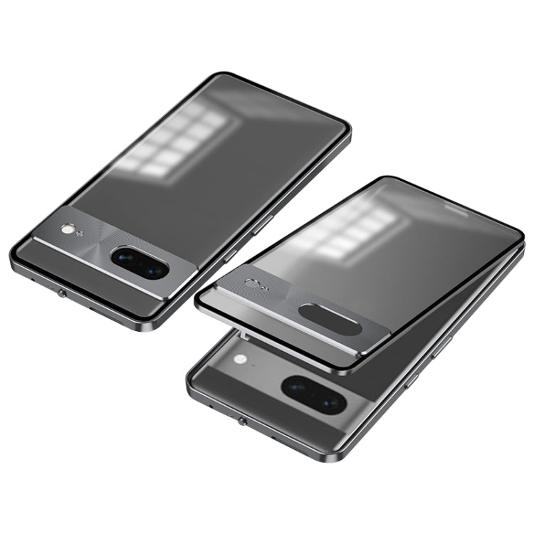 For Google Pixel 7 Snap Buckle Metal Frame Frosted Phone Case(Grey) - Google Cases by buy2fix | Online Shopping UK | buy2fix