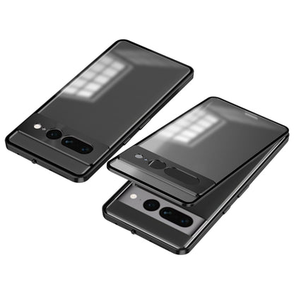 For Google Pixel 7 Pro Snap Buckle Metal Frame Frosted Phone Case(Black) - Google Cases by buy2fix | Online Shopping UK | buy2fix