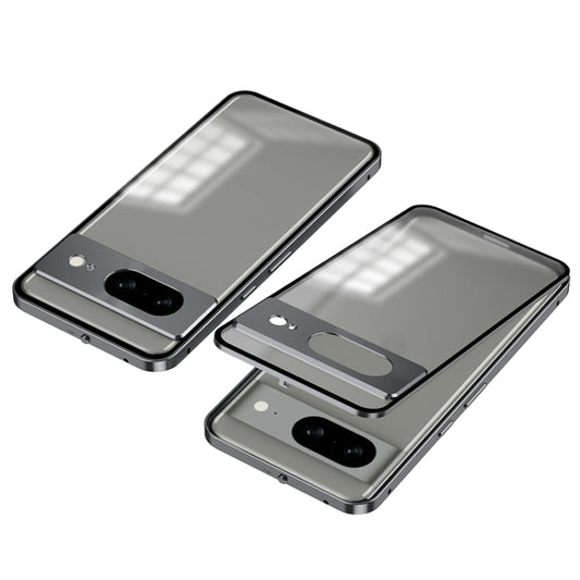For Google Pixel 8 Snap Buckle Metal Frame Frosted Phone Case(Grey) - Google Cases by buy2fix | Online Shopping UK | buy2fix