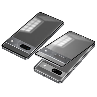 For Google Pixel 8a Snap Buckle Metal Frame Frosted Phone Case(Grey) - Google Cases by buy2fix | Online Shopping UK | buy2fix