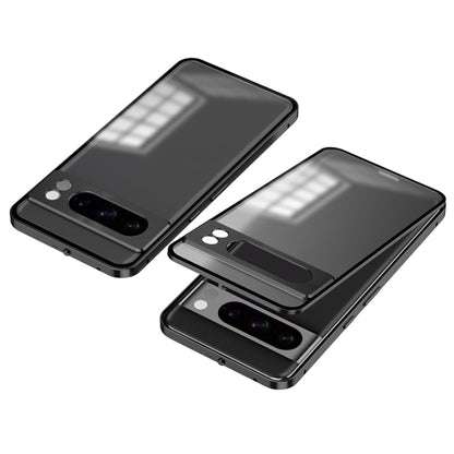 For Google Pixel 8 Pro Snap Buckle Metal Frame Frosted Phone Case(Black) - Google Cases by buy2fix | Online Shopping UK | buy2fix