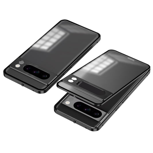 For Google Pixel 8 Pro Snap Buckle Metal Frame Frosted Phone Case(Black) - Google Cases by buy2fix | Online Shopping UK | buy2fix