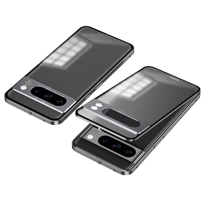 For Google Pixel 8 Pro Snap Buckle Metal Frame Frosted Phone Case(Grey) - Google Cases by buy2fix | Online Shopping UK | buy2fix