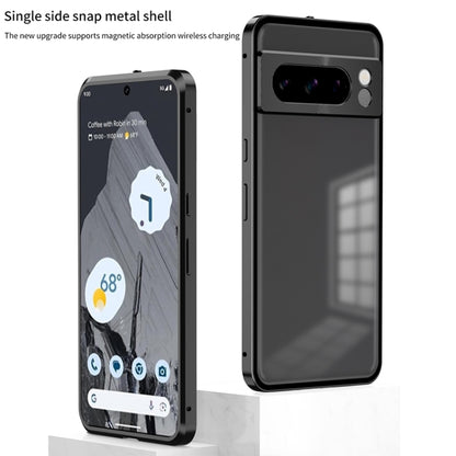 For Google Pixel 7a Snap Buckle Metal Frame Frosted Phone Case(Grey) - Google Cases by buy2fix | Online Shopping UK | buy2fix