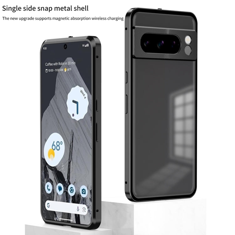 For Google Pixel 7 Pro Snap Buckle Metal Frame Frosted Phone Case(Grey) - Google Cases by buy2fix | Online Shopping UK | buy2fix