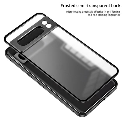 For Google Pixel 7 Snap Buckle Metal Frame Frosted Phone Case(Grey) - Google Cases by buy2fix | Online Shopping UK | buy2fix