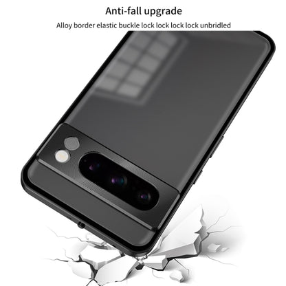 For Google Pixel 7 Pro Snap Buckle Metal Frame Frosted Phone Case(Grey) - Google Cases by buy2fix | Online Shopping UK | buy2fix