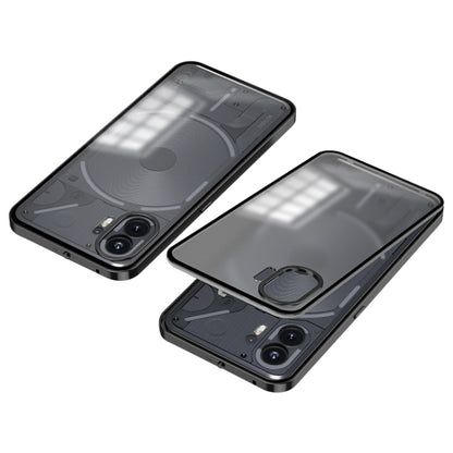 For Nothing Phone 2 Snap Buckle Metal Frame Frosted Phone Case(Black) - Nothing Cases by buy2fix | Online Shopping UK | buy2fix
