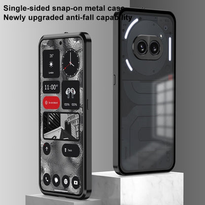 For Nothing Phone 2 Snap Buckle Metal Frame Frosted Phone Case(Black) - Nothing Cases by buy2fix | Online Shopping UK | buy2fix