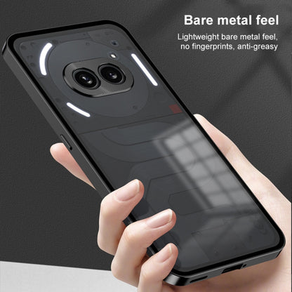 For Nothing Phone 2 Snap Buckle Metal Frame Frosted Phone Case(Black) - Nothing Cases by buy2fix | Online Shopping UK | buy2fix