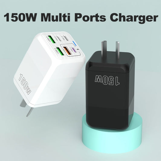 150W 3 x USB + 3 x USB-C / Type-C Multi-port Fast Charger, US Plug(Black) - USB Charger by buy2fix | Online Shopping UK | buy2fix