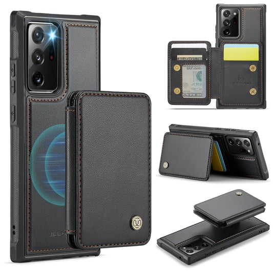 For Samsung Galaxy Note20 Ultra JEEHOOD J05 Business Magnetic Style RFID Leather Phone Case(Black) - Galaxy Phone Cases by JEEHOOD | Online Shopping UK | buy2fix