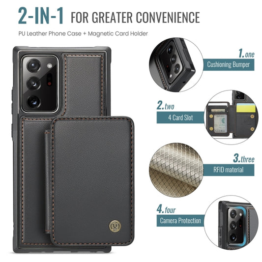 For Samsung Galaxy Note20 Ultra JEEHOOD J05 Business Magnetic Style RFID Leather Phone Case(Black) - Galaxy Phone Cases by JEEHOOD | Online Shopping UK | buy2fix