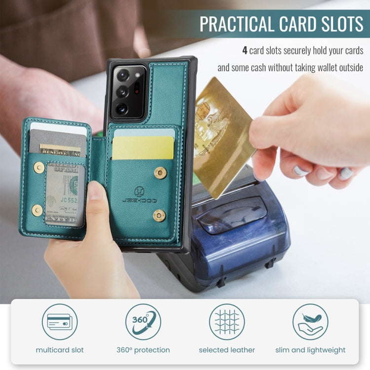 For Samsung Galaxy Note20 Ultra JEEHOOD J05 Business Magnetic Style RFID Leather Phone Case(Blue Green) - Galaxy Phone Cases by JEEHOOD | Online Shopping UK | buy2fix