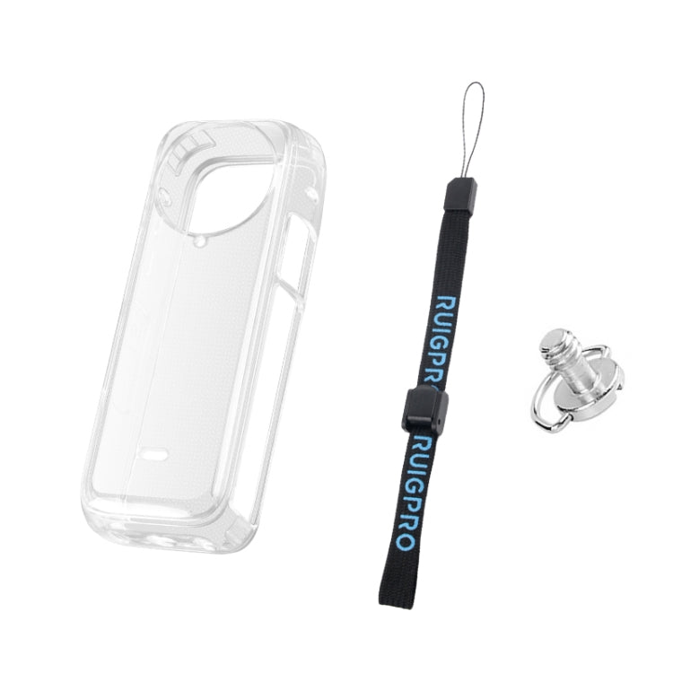 For Insta360 X4 Clear 1.5mm Soft TPU Protective Case With Hand Strap(Transperant) by buy2fix