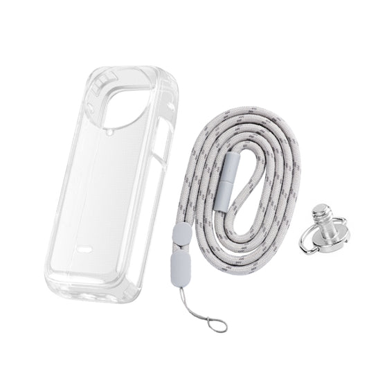 For Insta360 X4 Clear 1.5mm Soft TPU Protective Case With Neck Strap(Transperant) by buy2fix