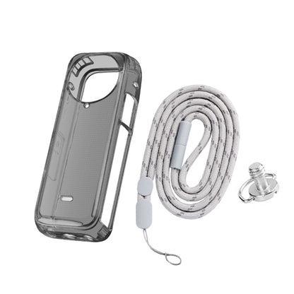 For Insta360 X4 Clear 1.5mm Soft TPU Protective Case With Neck Strap(Clear Black) by buy2fix