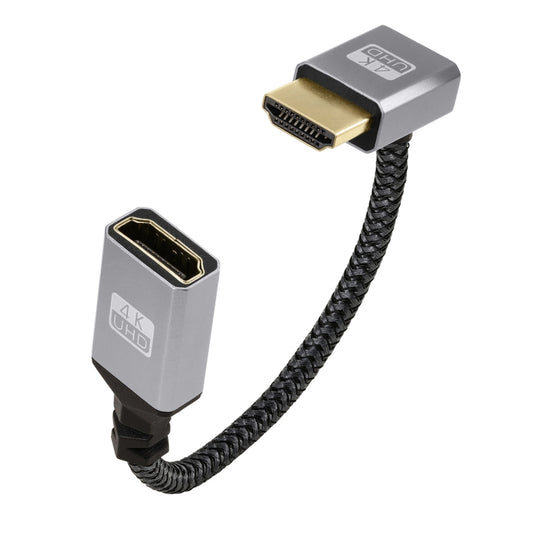 Upward Bend HDMI Male to Female 4K UHD Extension Cable Computer TV Adapter, Length: 20cm by buy2fix