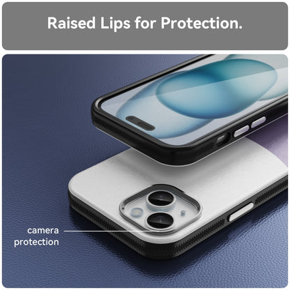 For iPhone 16 Leather Texture MagSafe Magnetic TPU + PC Phone Case(Light Purple) by buy2fix