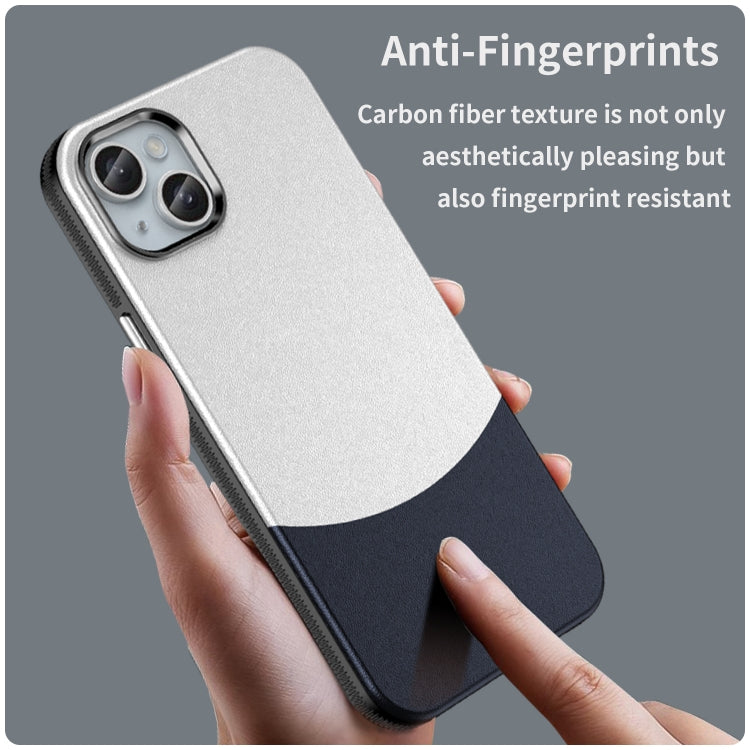 For iPhone 16 Plus Leather Texture MagSafe Magnetic TPU + PC Phone Case(Dark Blue) by buy2fix