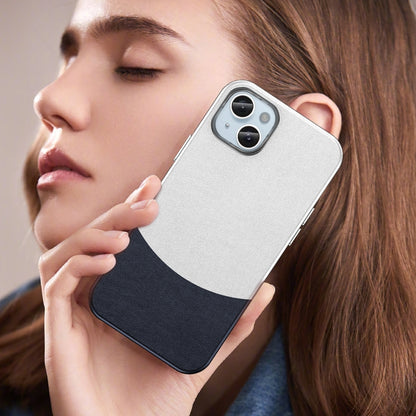 For iPhone 16 Plus Leather Texture MagSafe Magnetic TPU + PC Phone Case(Dark Blue) by buy2fix