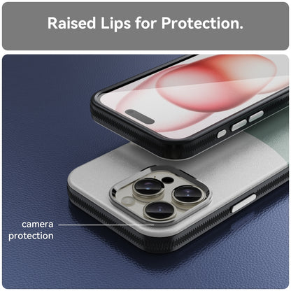 For iPhone 16 Pro Leather Texture MagSafe Magnetic TPU + PC Phone Case(Cyan) by buy2fix