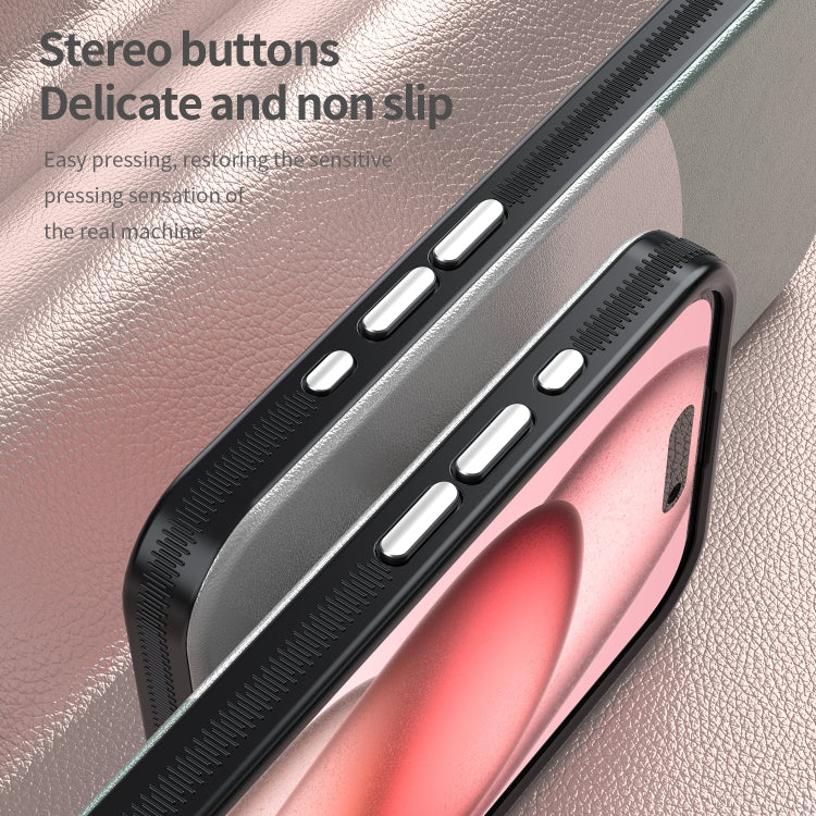 For iPhone 16 Pro Leather Texture MagSafe Magnetic TPU + PC Phone Case(Cyan) by buy2fix