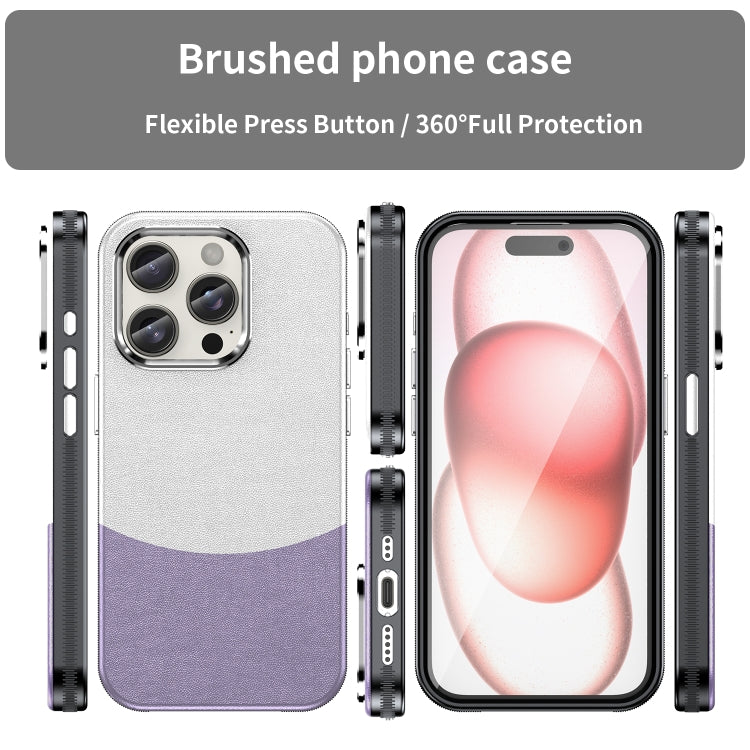 For iPhone 16 Pro Leather Texture MagSafe Magnetic TPU + PC Phone Case(Light Purple) by buy2fix