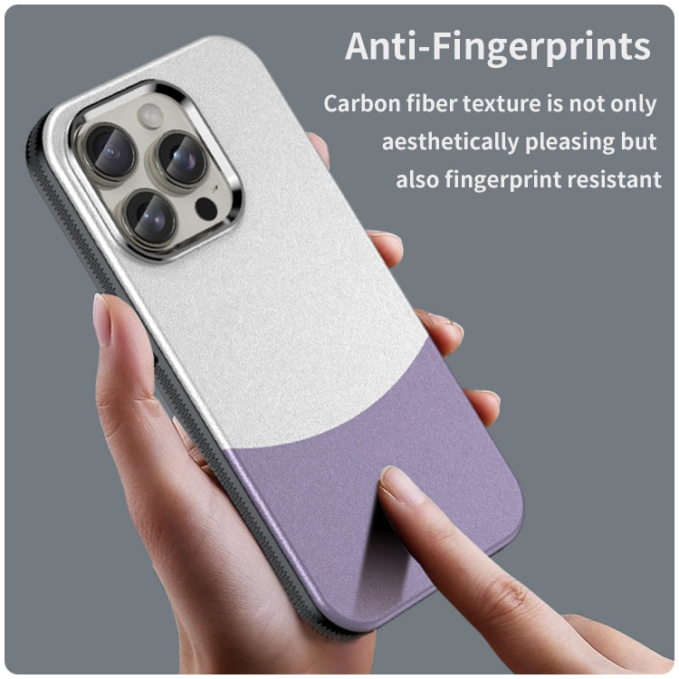 For iPhone 16 Pro Leather Texture MagSafe Magnetic TPU + PC Phone Case(Light Purple) by buy2fix