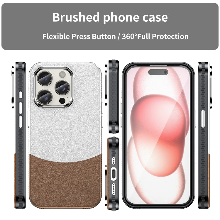 For iPhone 16 Pro Leather Texture MagSafe Magnetic TPU + PC Phone Case(Brown) by buy2fix