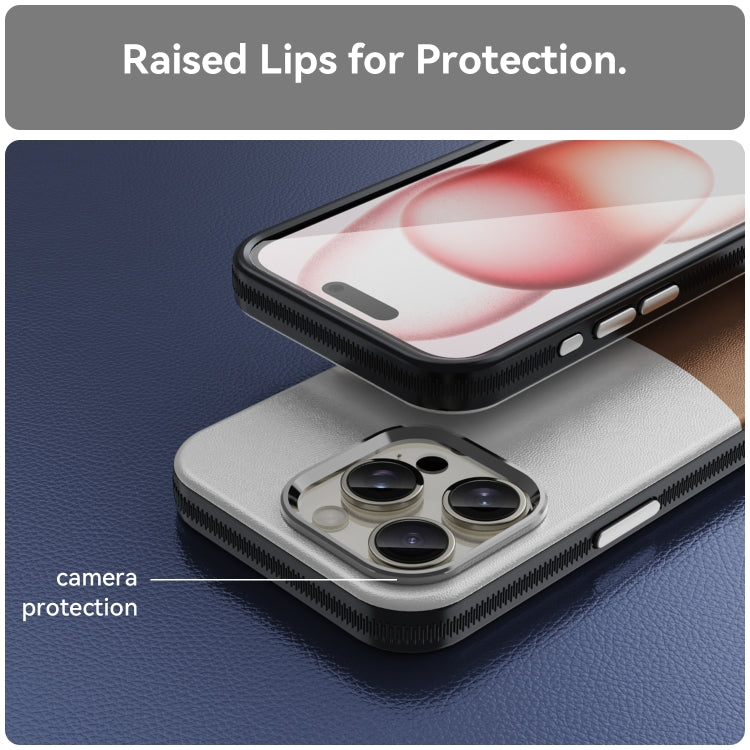 For iPhone 16 Pro Leather Texture MagSafe Magnetic TPU + PC Phone Case(Brown) by buy2fix