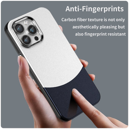 For iPhone 16 Pro Max Leather Texture MagSafe Magnetic TPU + PC Phone Case(Dark Blue) by buy2fix