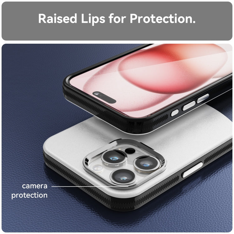 For iPhone 16 Pro Max Leather Texture MagSafe Magnetic TPU + PC Phone Case(Dark Blue) by buy2fix