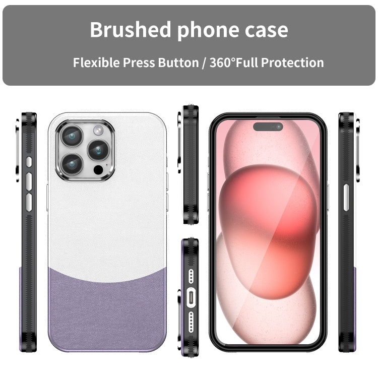 For iPhone 16 Pro Max Leather Texture MagSafe Magnetic TPU + PC Phone Case(Light Purple) by buy2fix