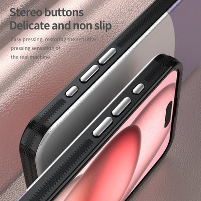 For iPhone 16 Pro Max Leather Texture MagSafe Magnetic TPU + PC Phone Case(Light Purple) by buy2fix