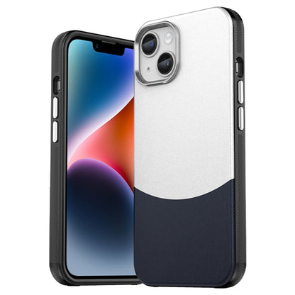 For iPhone 14 Leather Texture MagSafe Magnetic TPU + PC Phone Case(Dark Blue) by buy2fix