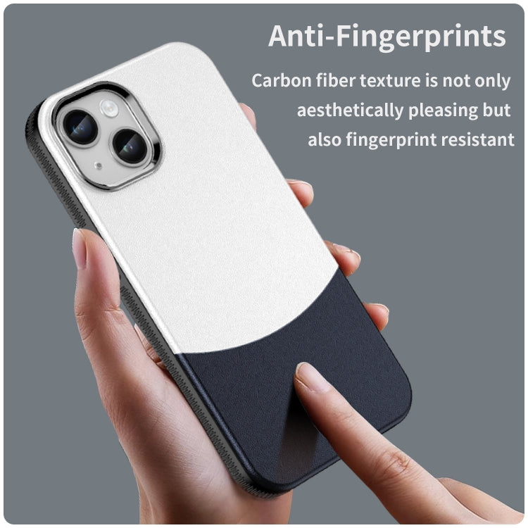 For iPhone 14 Leather Texture MagSafe Magnetic TPU + PC Phone Case(Dark Blue) by buy2fix