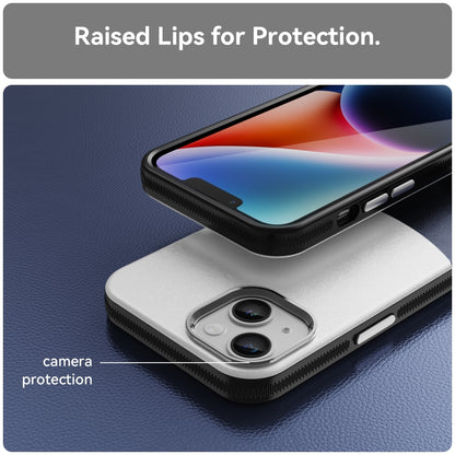 For iPhone 14 Leather Texture MagSafe Magnetic TPU + PC Phone Case(Dark Blue) by buy2fix