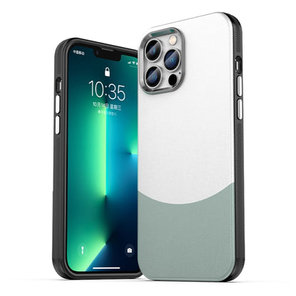 For iPhone 13 Pro Max Leather Texture MagSafe Magnetic TPU + PC Phone Case(Cyan) by buy2fix