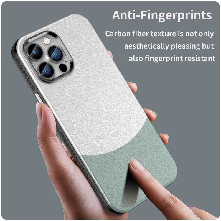 For iPhone 13 Pro Max Leather Texture MagSafe Magnetic TPU + PC Phone Case(Cyan) by buy2fix