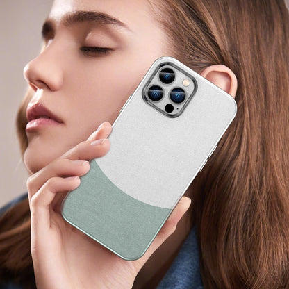 For iPhone 13 Pro Max Leather Texture MagSafe Magnetic TPU + PC Phone Case(Cyan) by buy2fix