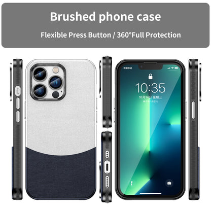 For iPhone 13 Pro Leather Texture MagSafe Magnetic TPU + PC Phone Case(Dark Blue) by buy2fix