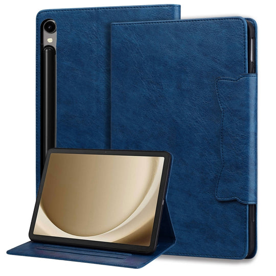 For Samsung Galaxy Tab S9 FE / S9 / S8 Cat Buckle Leather Smart Tablet Case(Royal Blue)