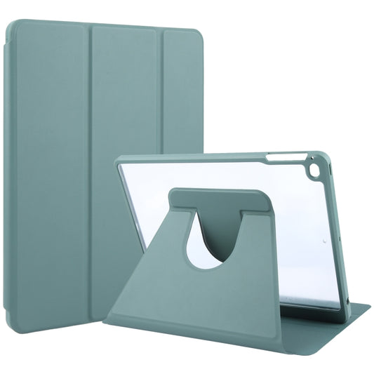 For iPad 9.7 2018 & 2017 / Air / Air2 GEBEI Acrylic TPU 3-folding Rotating Smart Tablet Leather Case withh Pen Slot(Dark Green) - iPad 9.7 (2018) & (2017) Cases by GEBEI | Online Shopping UK | buy2fix