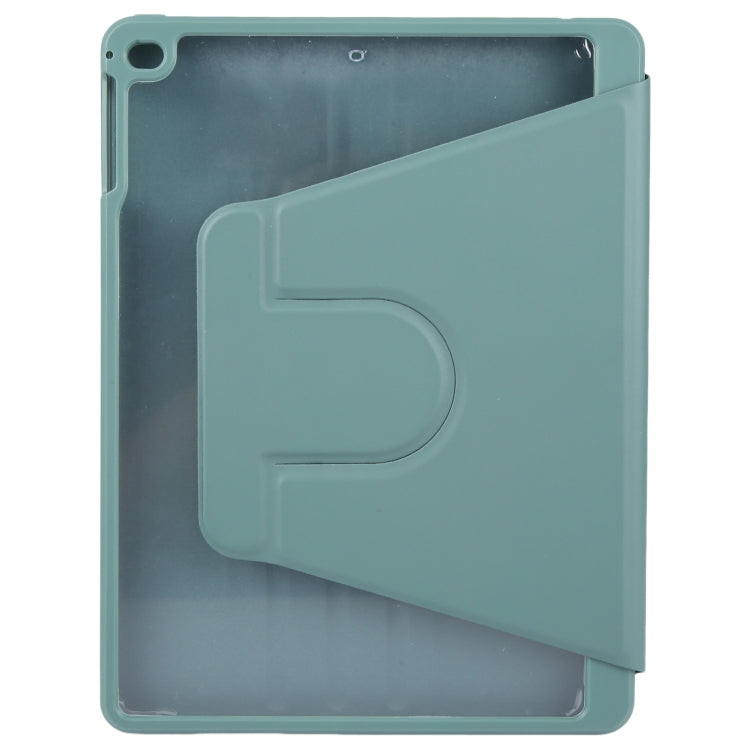 For iPad 9.7 2018 & 2017 / Air / Air2 GEBEI Acrylic TPU 3-folding Rotating Smart Tablet Leather Case withh Pen Slot(Dark Green) - iPad 9.7 (2018) & (2017) Cases by GEBEI | Online Shopping UK | buy2fix