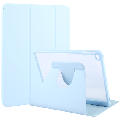 For iPad 9.7 2018 & 2017 / Air / Air2 GEBEI Acrylic TPU 3-folding Rotating Smart Tablet Leather Case withh Pen Slot(Sky Blue) - iPad 9.7 (2018) & (2017) Cases by GEBEI | Online Shopping UK | buy2fix