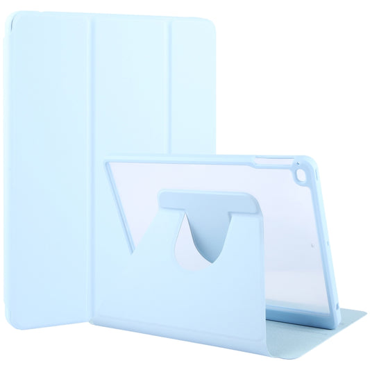 For iPad 9.7 2018 & 2017 / Air / Air2 GEBEI Acrylic TPU 3-folding Rotating Smart Tablet Leather Case withh Pen Slot(Sky Blue) - iPad 9.7 (2018) & (2017) Cases by GEBEI | Online Shopping UK | buy2fix