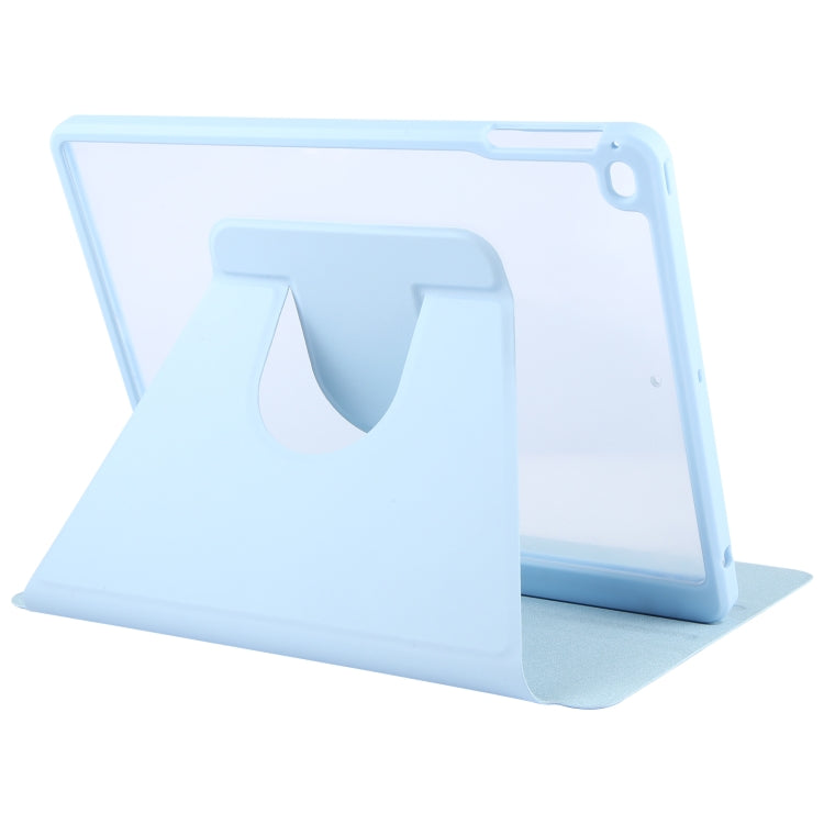 For iPad 9.7 2018 & 2017 / Air / Air2 GEBEI Acrylic TPU 3-folding Rotating Smart Tablet Leather Case withh Pen Slot(Sky Blue) - iPad 9.7 (2018) & (2017) Cases by GEBEI | Online Shopping UK | buy2fix