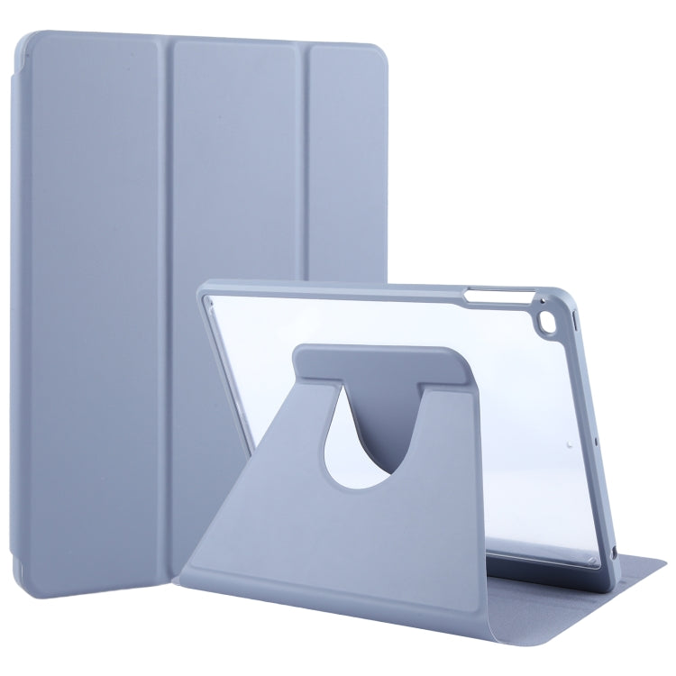 For iPad 9.7 2018 & 2017 / Air / Air2 GEBEI Acrylic TPU 3-folding Rotating Smart Tablet Leather Case withh Pen Slot(Light Purple) - iPad 9.7 (2018) & (2017) Cases by GEBEI | Online Shopping UK | buy2fix
