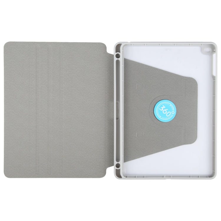 For iPad 9.7 2018 & 2017 / Air / Air2 GEBEI Acrylic TPU 3-folding Rotating Smart Tablet Leather Case withh Pen Slot(Grey) - iPad 9.7 (2018) & (2017) Cases by GEBEI | Online Shopping UK | buy2fix